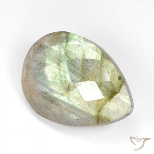 11.53ct Natural Multicolor Labradorite, Pear Shape, Translucent