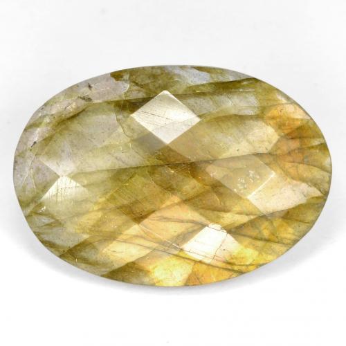Labradorite Multicolore oval checkerboard de Madagascar, 24,9 x 17,5mm, poids de 12,72 ct, pierre gemme naturelle Non traité de pureté Translucide, 1 pièce de labradorite, couleur Multicolore, dureté Mohs de 6 à 6.5, Photo A