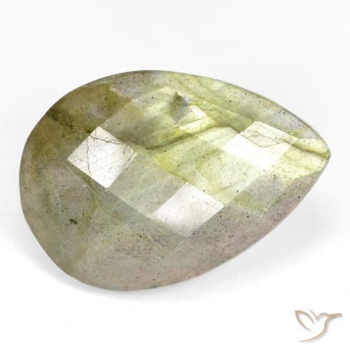 11.84ct Natural Multicolor Labradorite, Pear Shape, Translucent