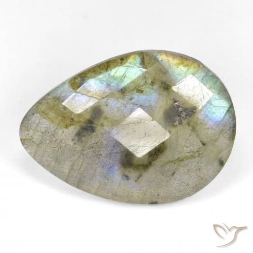 11.15ct Natural Multicolor Labradorite, Pear Shape, Translucent