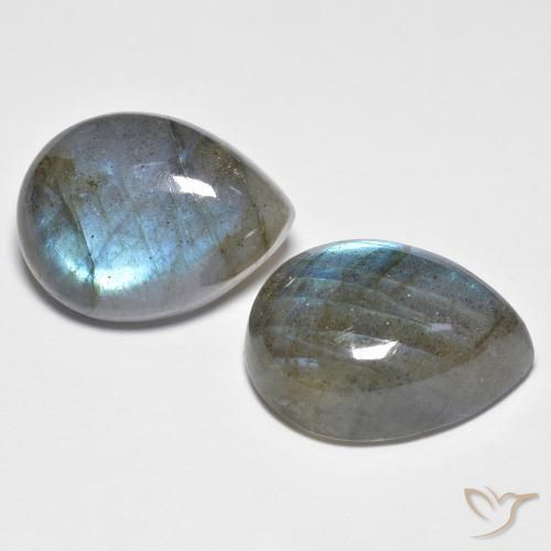 19.78 ctw Multicolor Labradorite Stones, Natural Labradorite in Pear Cabochon Shape for Sale