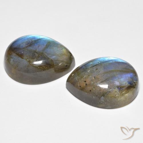 Labradorite Gemstones in 16 x 12 mm (calibrated) Size for Sale, Labradorite Stones in Multicolor Color
