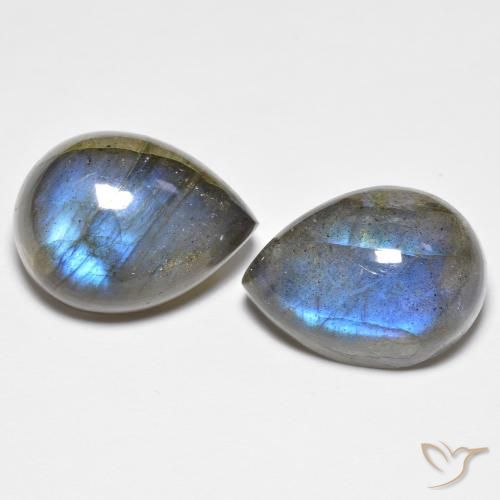 20.86 ct Pear Labradorite, 16.2 x 12.1 mm From Madagascar, Photo A
