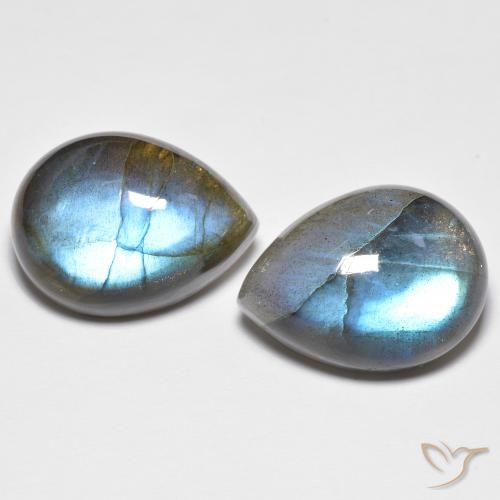 21.34 ct Pear Labradorite, 16.1 x 12.1 mm From Madagascar, Photo A