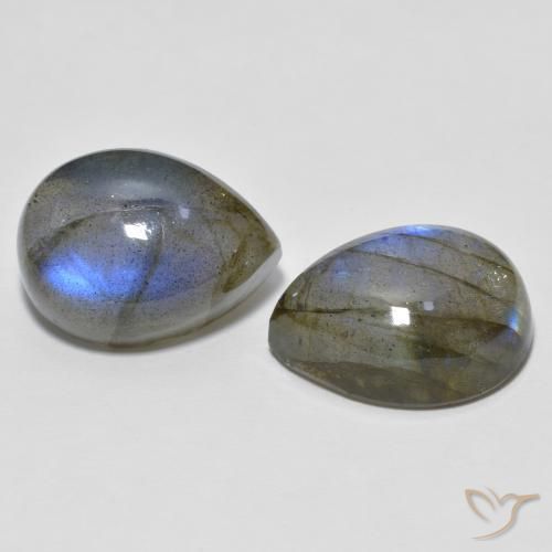 21.30 ctw Multicolor Labradorite Stones, Natural Labradorite in Pear Cabochon Shape for Sale