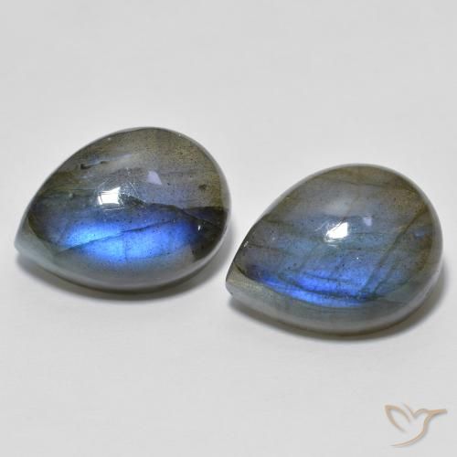 22.5 ct Pear Labradorite, 16.2 x 11.9 mm From Madagascar, Photo A