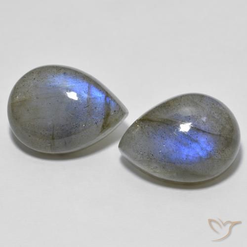 20.1 ct Pear Labradorite, 16.1 x 12 mm From Madagascar, Photo A