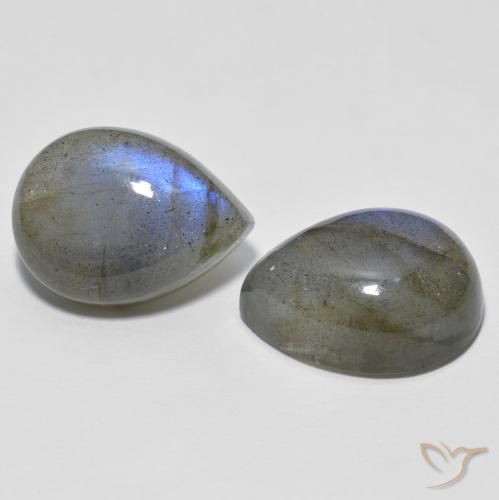20.10 ctw Multicolor Labradorite Stones, Natural Labradorite in Pear Cabochon Shape for Sale