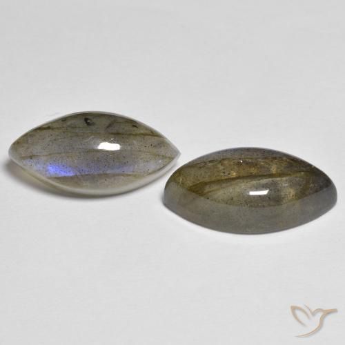 10.18 ctw Multicolor Labradorite Stones, Natural Labradorite in Marquise Cabochon Shape for Sale