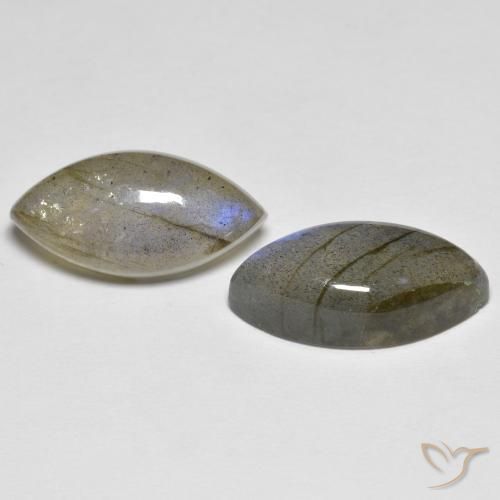 10.21 ctw Multicolor Labradorite Stones, Natural Labradorite in Marquise Cabochon Shape for Sale