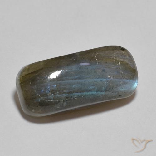 8.99 ct Multicolor Labradorite Stone, Natural Labradorite in Cushion Cabochon Shape for Sale