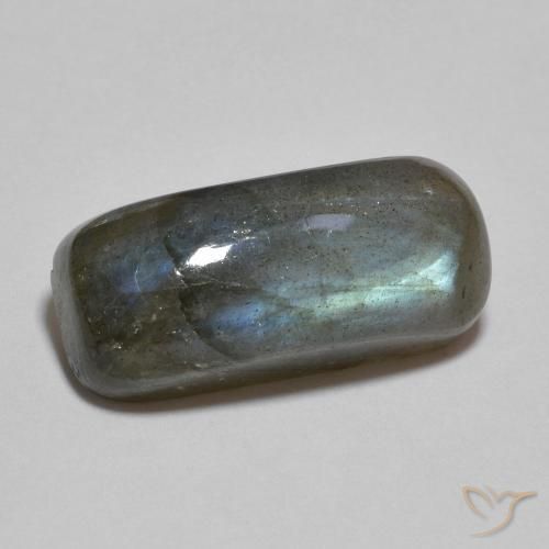 9.58 ct Multicolor Labradorite Stone, Natural Labradorite in Cushion Cabochon Shape for Sale