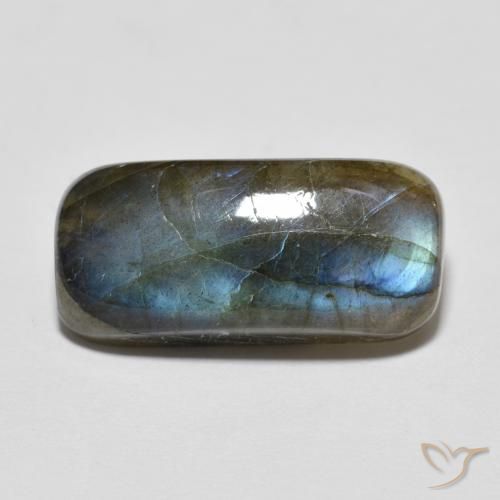 7.16 ct Multicolor Labradorite Stone, Natural Labradorite in Cushion Cabochon Shape for Sale
