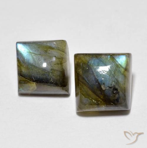 4.02ctw Natural Multicolor Labradorite, Square, Transparent