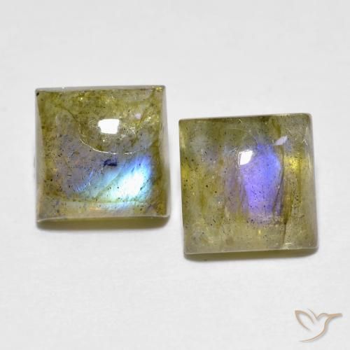 3.96 ct Square Labradorite, 7.1 x 7.1 mm From Madagascar, Photo A