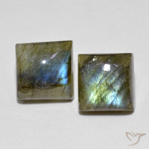 4.42ctw Natural Multicolor Labradorite, Square, Transparent