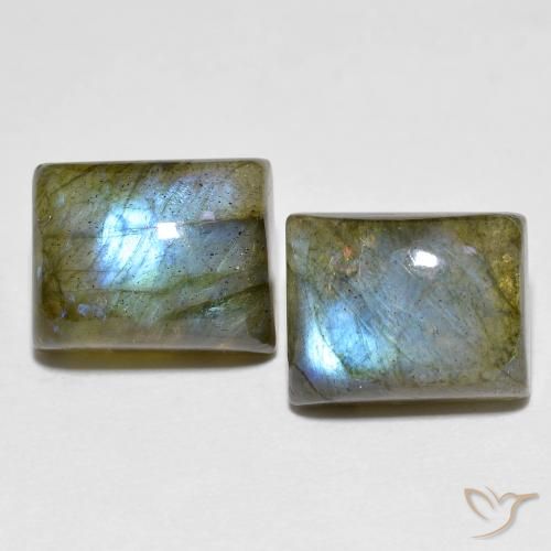 8.68 ct Baguette Labradorite, 10.1 x 8.1 mm From Madagascar, Photo A