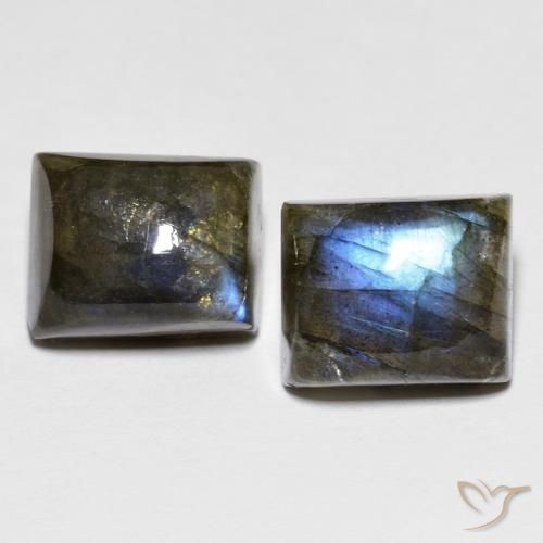 10.2 ct Baguette Labradorite, 10.2 x 8.2 mm From Madagascar, Photo A