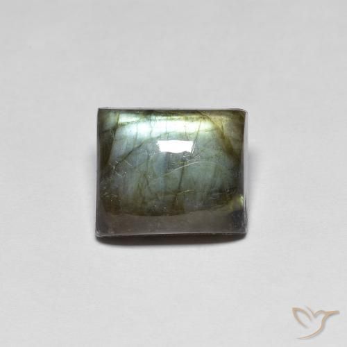 Labradorita Multicolor Corte Baguette y Cabujón de 7.41 ct de Madagascar, dimensión 11,9 x 10,1mm, piedra preciosa natural No tratado, claridad Translúcido, Labradorita de 1 pieza en color Multicolor, dureza Mohs de 6 - 6.5, Photo A