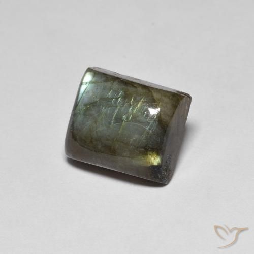 7.41 ct Multicolor Labradorite Stone, Natural Labradorite in Baguette Cabochon Shape for Sale