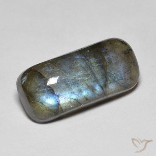 8.10 ct Multicolor Labradorite Stone, Natural Labradorite in Cushion Cabochon Shape for Sale