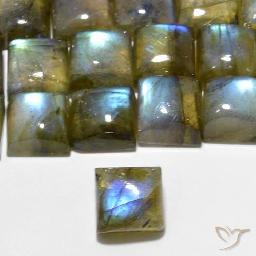 1.46ct Natural Multicolor Labradorite, Square, Translucent