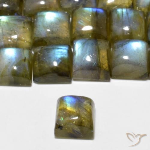Labradorite Gemstones in 6 x 6 mm (calibrated) Size for Sale, Labradorite Stones in Multicolor Color