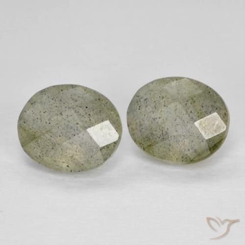 2.12 ctw Multicolor Labradorite Stones, Natural Labradorite in Oval Checkerboard Shape for Sale