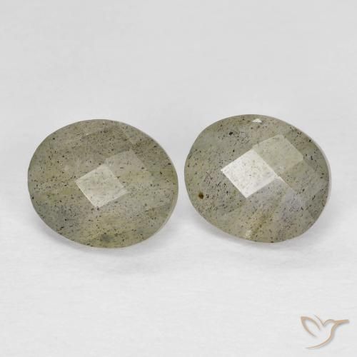 2.15 ctw Multicolor Labradorite Stones, Natural Labradorite in Oval Checkerboard Shape for Sale