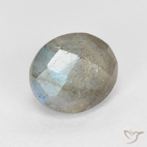 1.33 ct Multicolor Labradorite Stone, Natural Labradorite in Oval Checkerboard Shape for Sale
