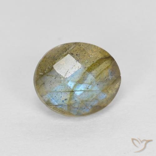 1.23 ct Oval Checkerboard Labradorite, 7.1 x 6.1 mm From Madagascar, Photo A