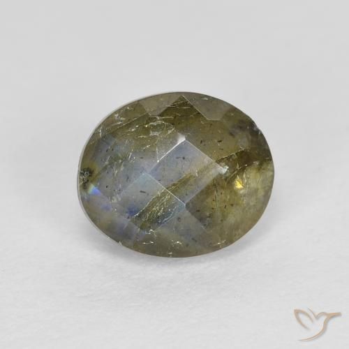Labradorite Multicolore Ovale 1,22 ct de Madagascar, Dimension 7,1 x 6mm, Pierre gemme naturelle Non traité, pureté Translucide, 1 pièce de labradorite oval checkerboard, dureté de Mohs de 6 à 6.5, Photo A