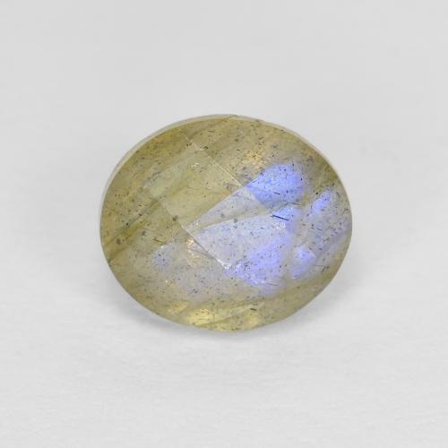Labradorite Ovale en damier des États-Unis 1,27 ct, dimension 7,2 x 6,1mm, pureté Translucide, pierre gemme naturelle Non traité, 1 pièce de labradorite de couleur Multicolore, dureté Mohs de 6 à 6.5, Photo A