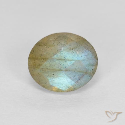 1.29 ct Oval Checkerboard Labradorite, 7.1 x 6.1 mm From Madagascar, Photo A