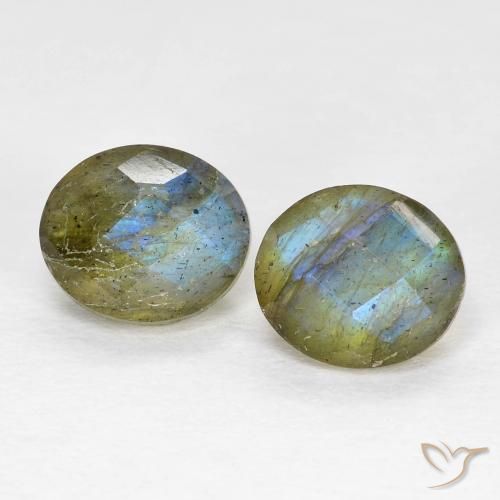 2.39 ct Oval Checkerboard Labradorite, 7 x 7 mm From Madagascar, Photo A