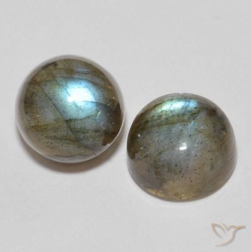 3.64 ctw Multicolor Labradorite Stones, Natural Labradorite in Round Cabochon Shape for Sale