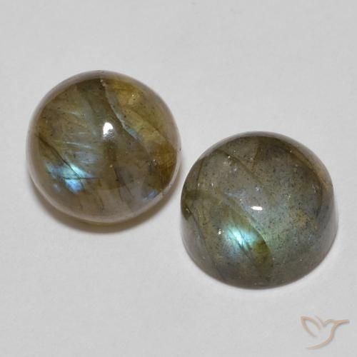 3.60 ctw Multicolor Labradorite Stones, Natural Labradorite in Round Cabochon Shape for Sale