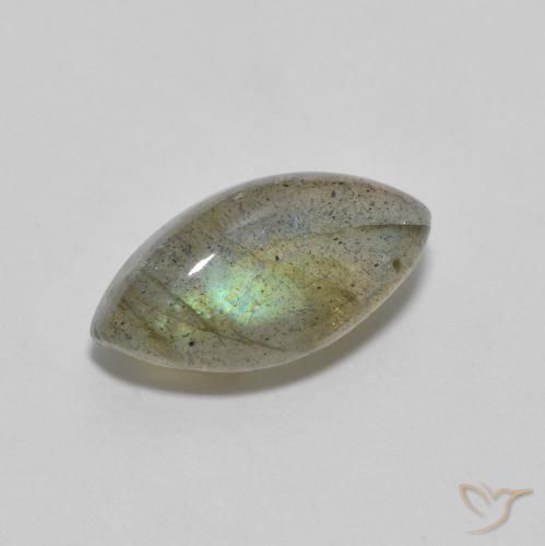 2.46 ct Multicolor Labradorite Stone, Natural Labradorite in Marquise Cabochon Shape for Sale
