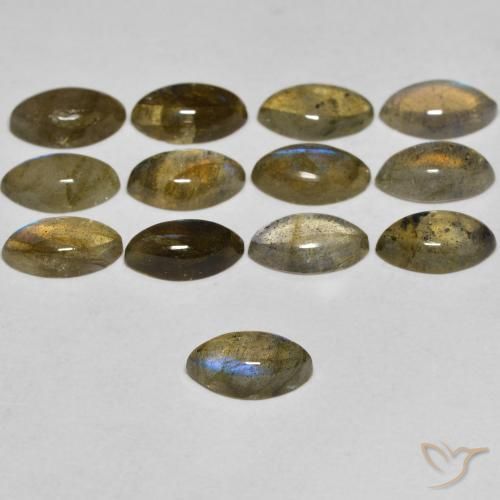 Labradorite Gemstones in 8 x 4 mm (calibrated) Size for Sale, Labradorite Stones in Multicolor Color