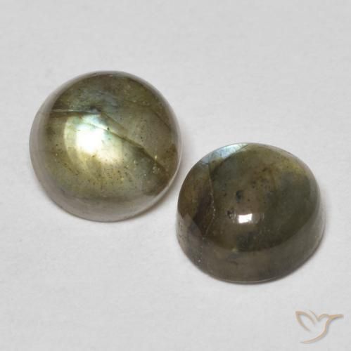 2.10 ctw Multicolor Labradorite Stones, Natural Labradorite in Round Cabochon Shape for Sale