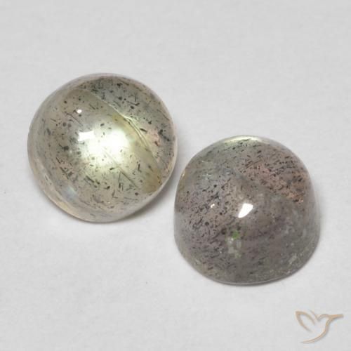 1.66 ctw Multicolor Labradorite Stones, Natural Labradorite in Round Cabochon Shape for Sale