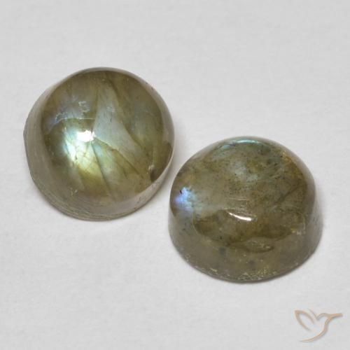 2.33 ctw Multicolor Labradorite Stones, Natural Labradorite in Round Cabochon Shape for Sale