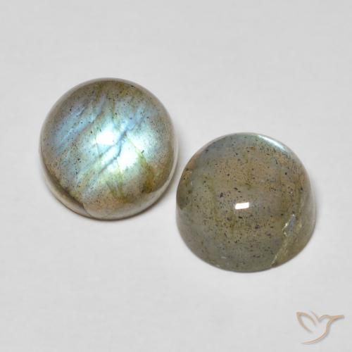 3.80 ctw Multicolor Labradorite Stones, Natural Labradorite in Round Cabochon Shape for Sale