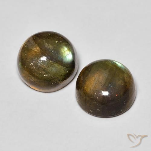 3.39 ctw Multicolor Labradorite Stones, Natural Labradorite in Round Cabochon Shape for Sale