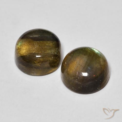 Labradorite Gemstones in 7 mm (calibrated) Size for Sale, Labradorite Stones in Multicolor Color