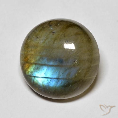 14.78 ct Multicolor Labradorite Stone, Natural Labradorite in Round Cabochon Shape for Sale