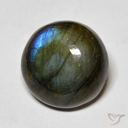11.19 ct Multicolor Labradorite Stone, Natural Labradorite in Round Cabochon Shape for Sale