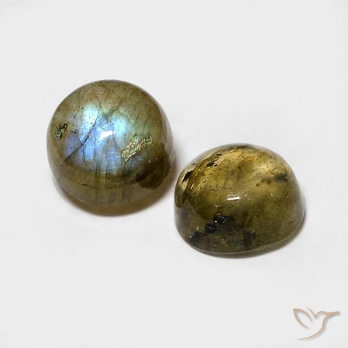1.98 ctw Multicolor Labradorite Stones, Natural Labradorite in Round Cabochon Shape for Sale