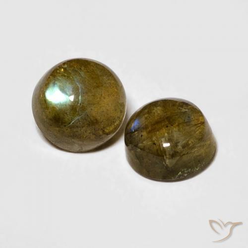 2.15 ctw Multicolor Labradorite Stones, Natural Labradorite in Round Cabochon Shape for Sale