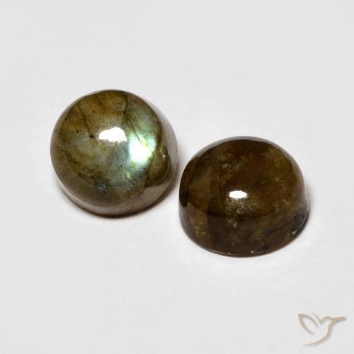 2.38 ctw Multicolor Labradorite Stones, Natural Labradorite in Round Cabochon Shape for Sale